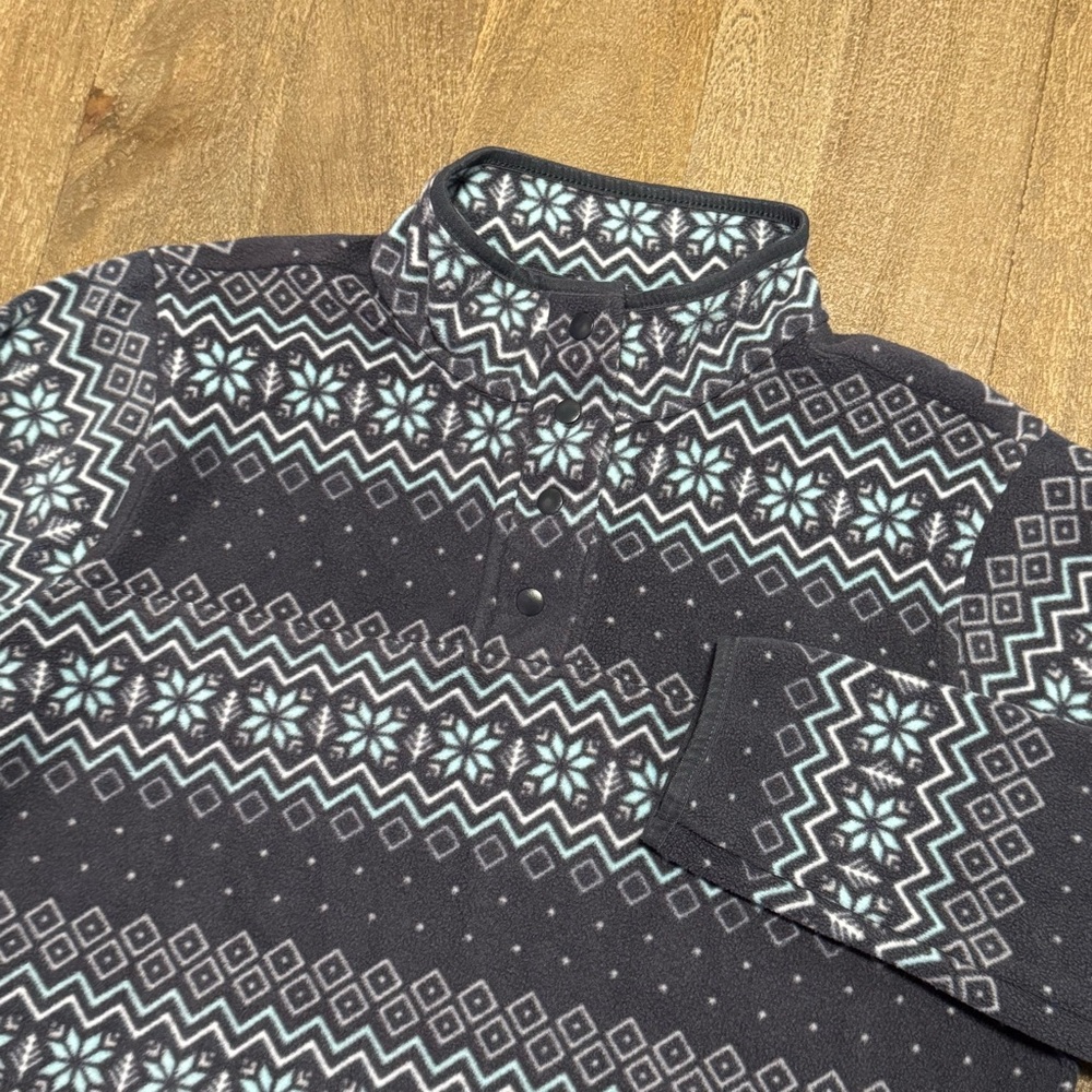 Duluth Trading Women’s Pullover Fleece Long Sleeve Top Gray Blue Size Medium